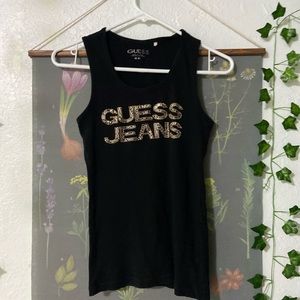 black guess bling tank top